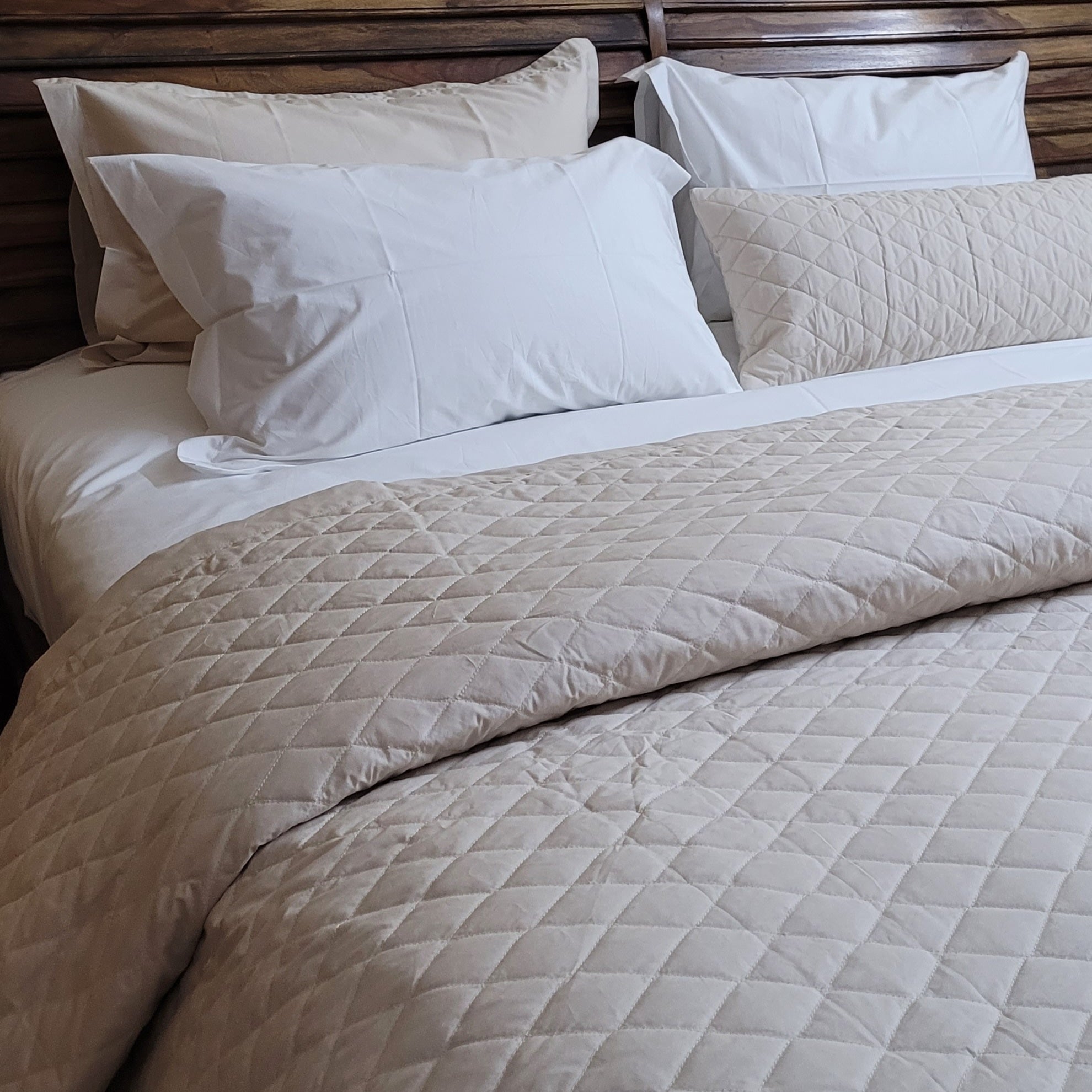 Summer Quilt/Bed Cover - Ecru (Light Beige) King Size