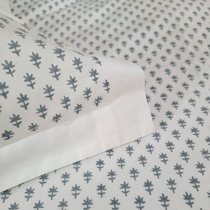Duvet Cover Hand Block Printed- Cornflower