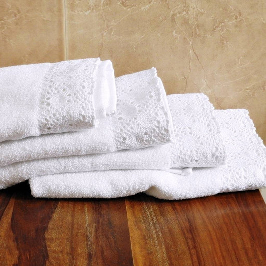 Hotel Luxury Hand Towel Set Of 4 Crochet - White