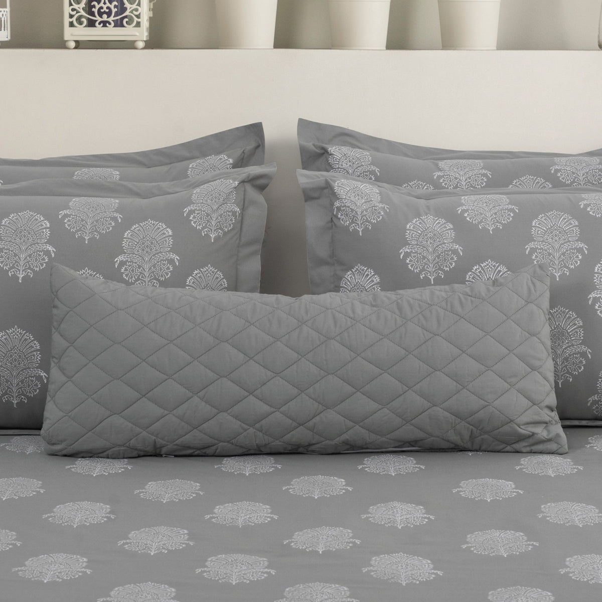Lumbar/Throw Pillow Cover - Light Grey - LOVE FOR WHITE                                                          