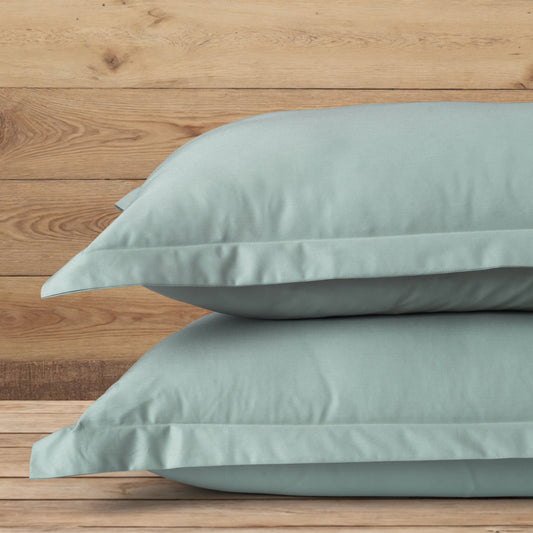 Pillow Covers 600TC Heavenly Set of 2 - Aqua Pearl - LOVE FOR WHITE                                                          