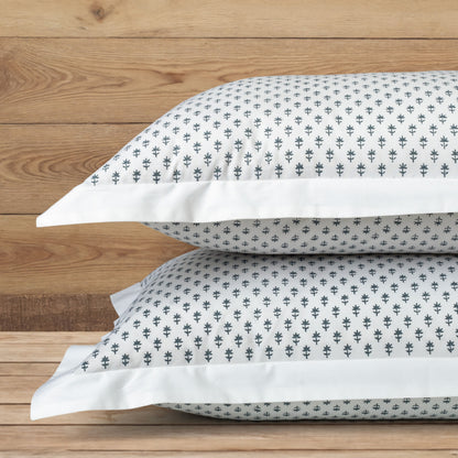 Pillow Covers Hand Block Printed "Cornflower" Set of 2                                                               