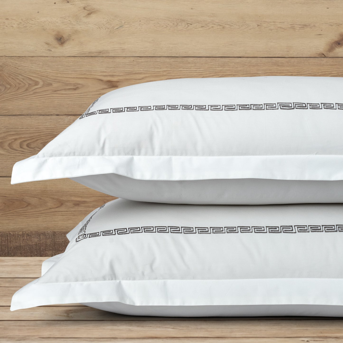 Pillow Covers Embroidered "Maze" Set of 2 - LOVE FOR WHITE                                                          
