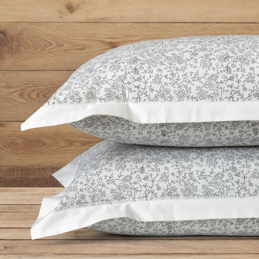 Pillow Covers Hand Block Printed "Forest" Set of 2 - LOVE FOR WHITE                                                          