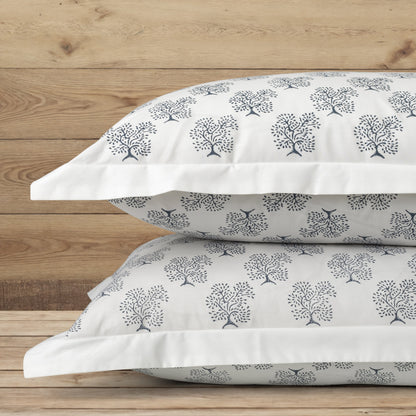 Pillow Covers  Hand Block Printed "Tree of Life" Set of 2 - LOVE FOR WHITE                                                          