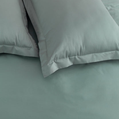 Bed Sheet 600TC Heavenly - Aqua Pearl (Without Pillow Covers) - LOVE FOR WHITE                                                          