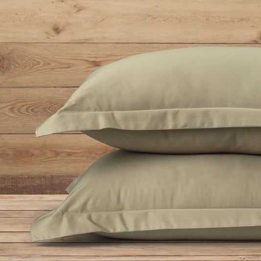 Pillow Covers 600TC Heavenly Set of 2 -Dark Beige - LOVE FOR WHITE                                                          