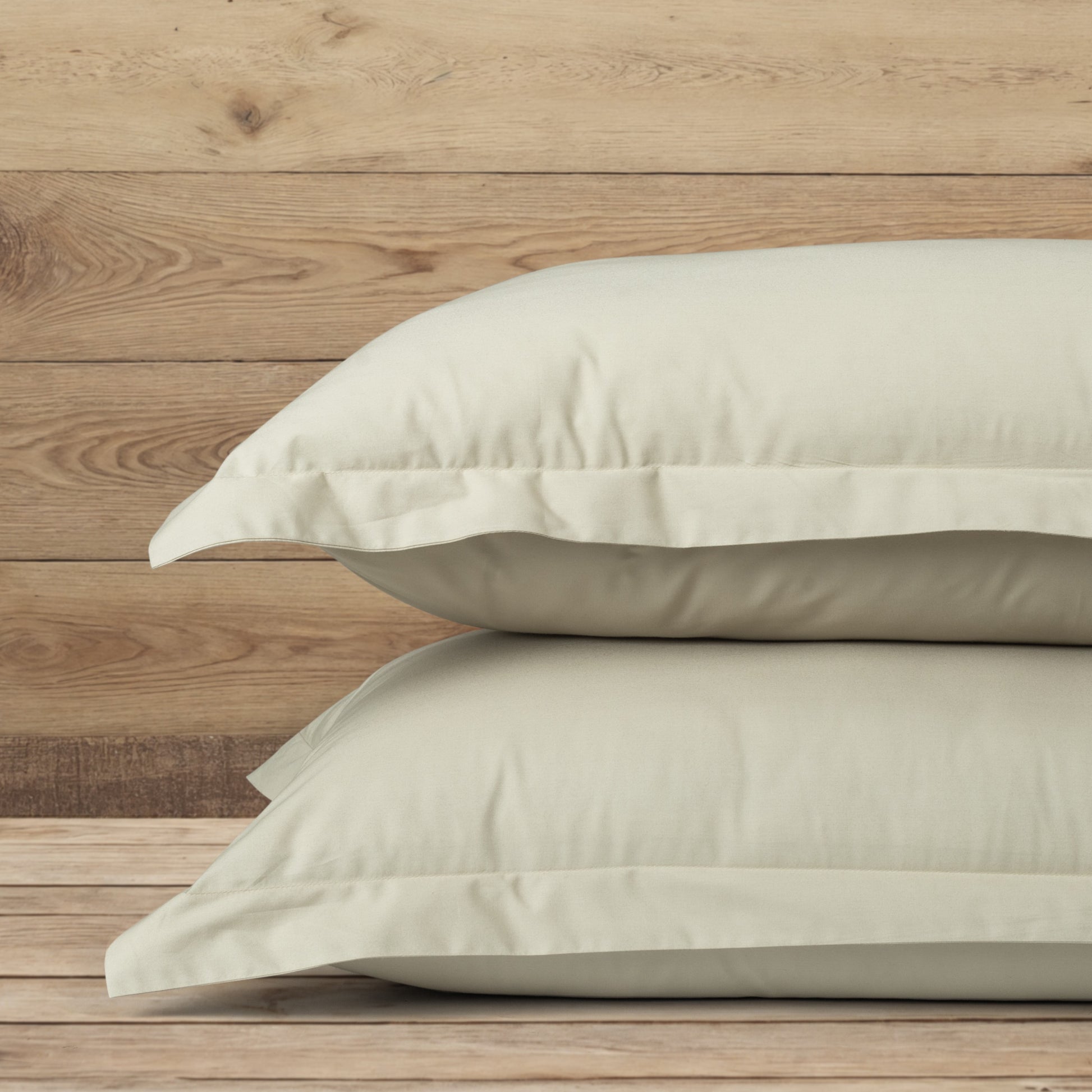 Pillow Covers 300TC Luxury Set of 2 - Ecru (Light Beige) - LOVE FOR WHITE                                                          