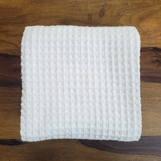 Plush Waffle Bath Towel - White