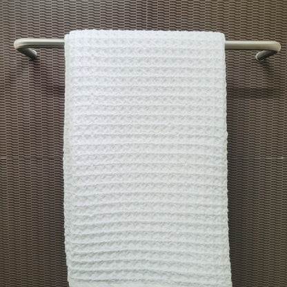Plush Waffle Bath Towel - White