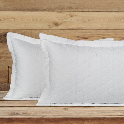 Quilted Pillow Covers Set of 2 - White - LOVE FOR WHITE                                                          