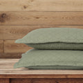 Quilted Pillow Covers Set of 2 -  Frosty Fern - LOVE FOR WHITE                                                          