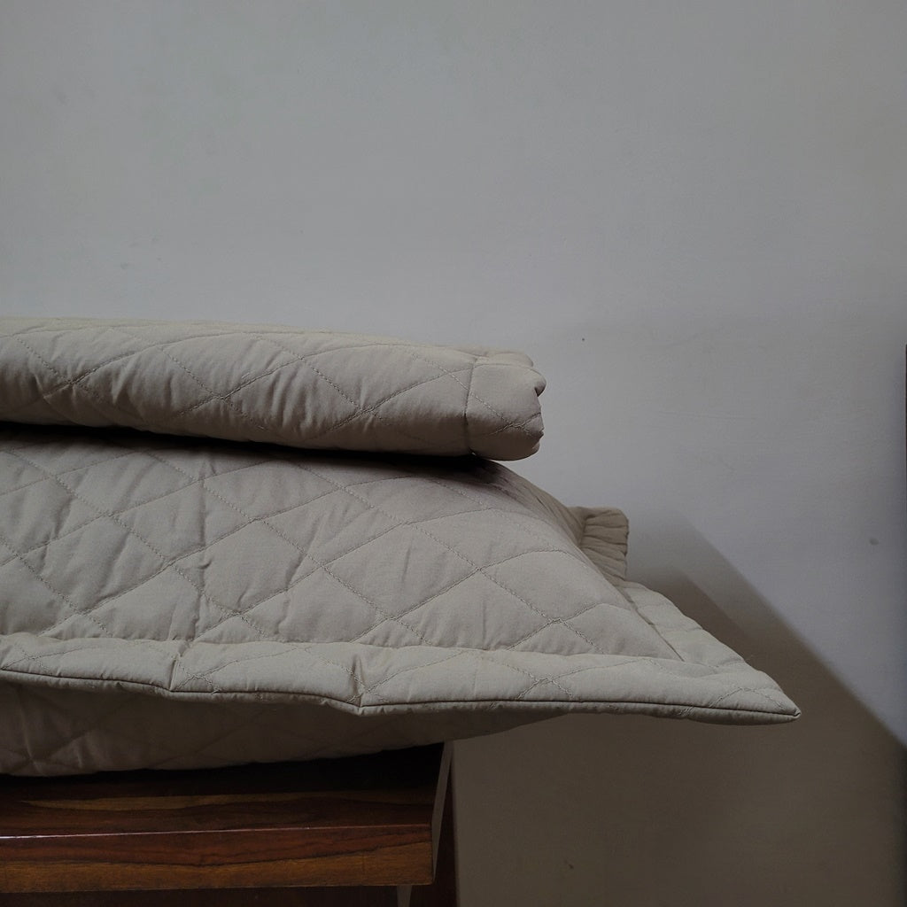 Quilted Pillow Covers Set of 2 -  Sage