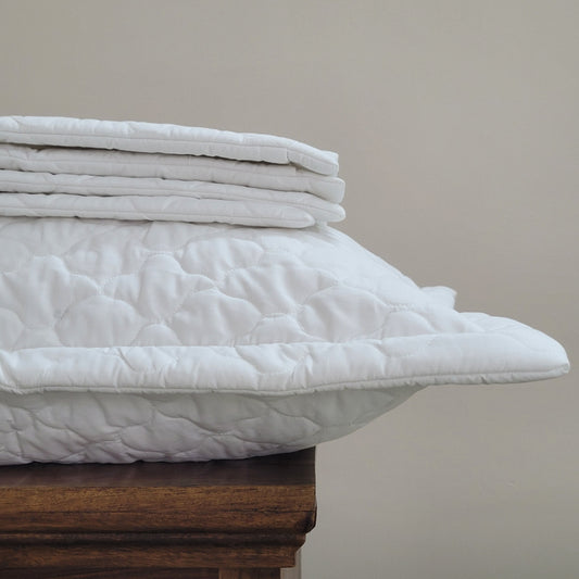 Quilted Pillow Covers Set of 2 - White