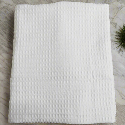 Quick Dry Waffle Bath Towel - White