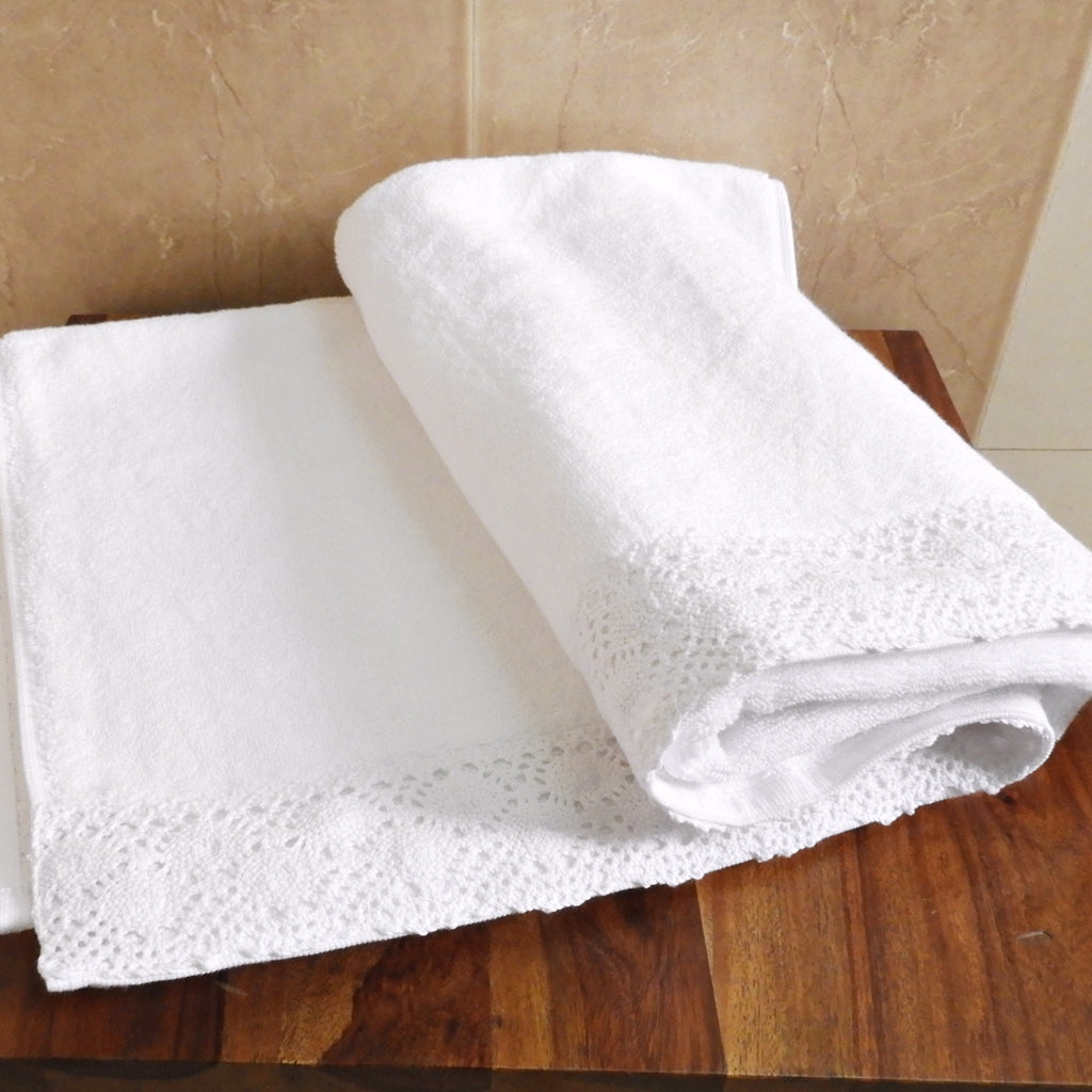 Love For White Bath Towel - Crochet