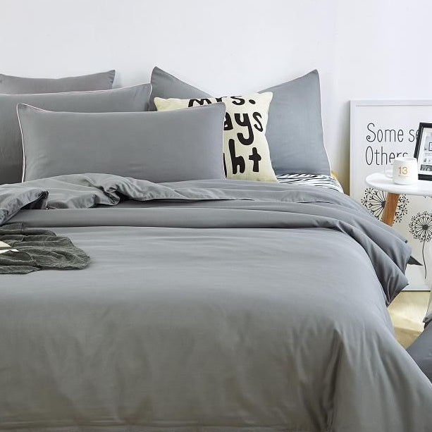 Love For White Bed Sheet - 300TC Luxury "Light Grey"