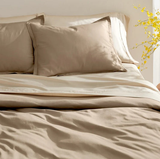 Love For White Bed Sheet - 600TC Heavenly - Dark Beige