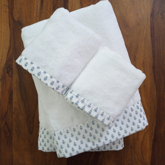 Love For White Towel Set - Cornflower