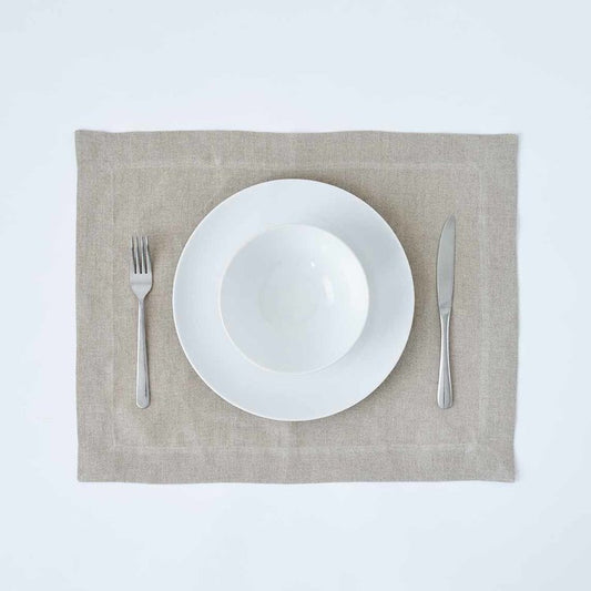 Love For White -Linen Placemats set of 4-Natural