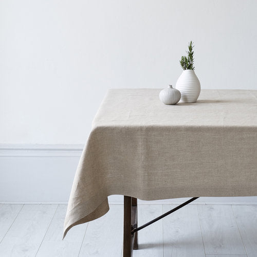 Love For White -Linen Table Cloth - Natural