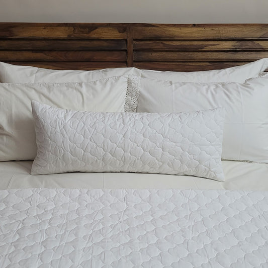 Love For White Lumbar Pillow Cover - White