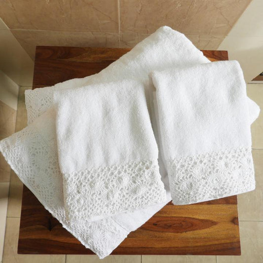 Love For White Towel Set - Crochet