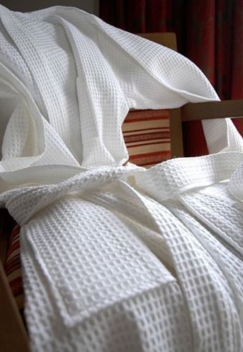 Waffle Quick Dry Spa Bathrobe - White